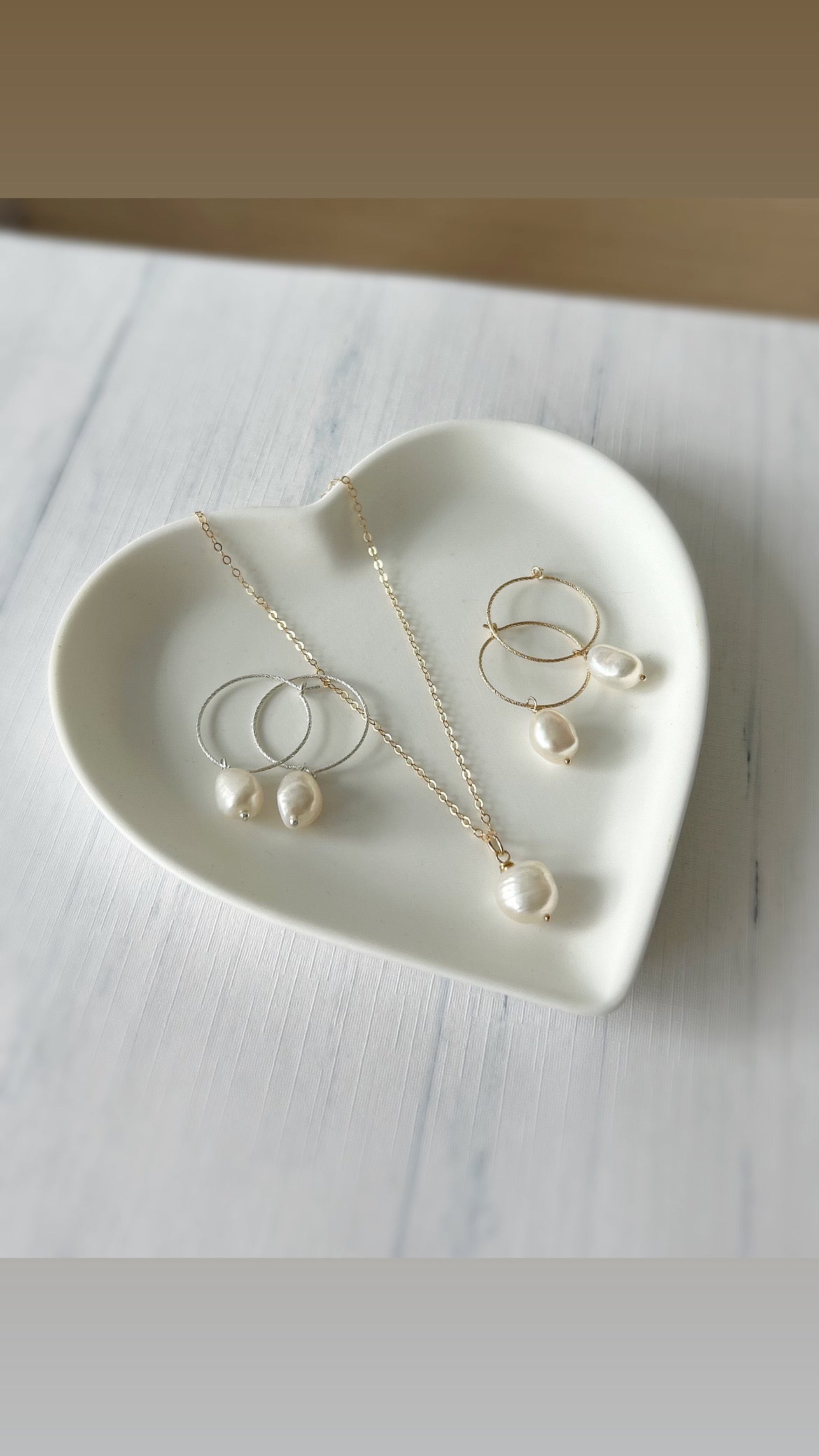 Pearl hoop earrings