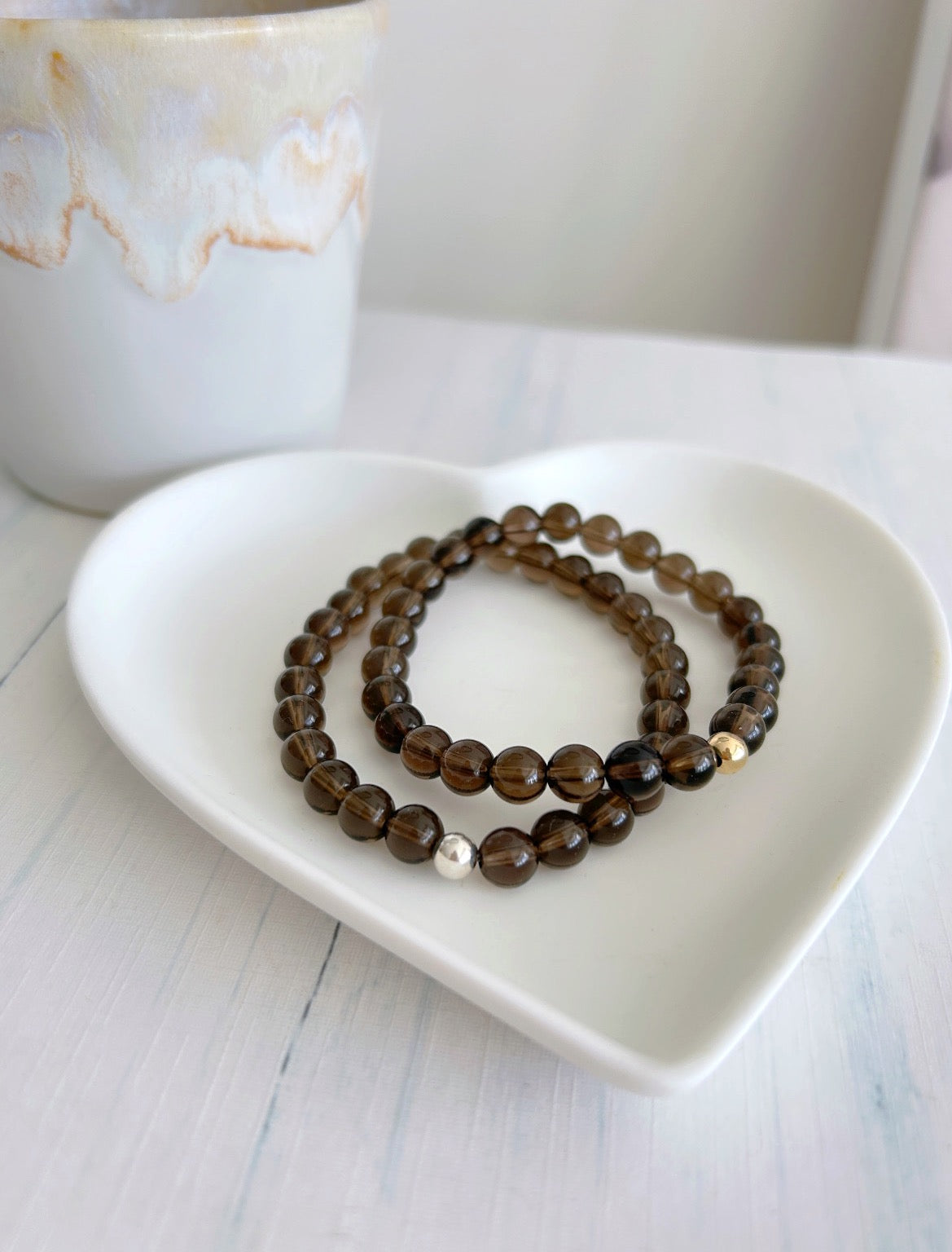 Smoky Quartz beaded bracelet