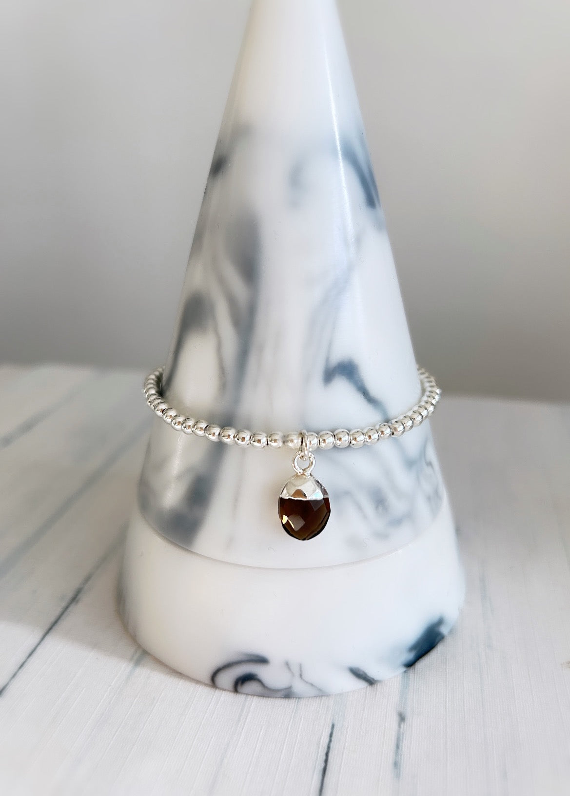 Smoky Quartz charm bracelet