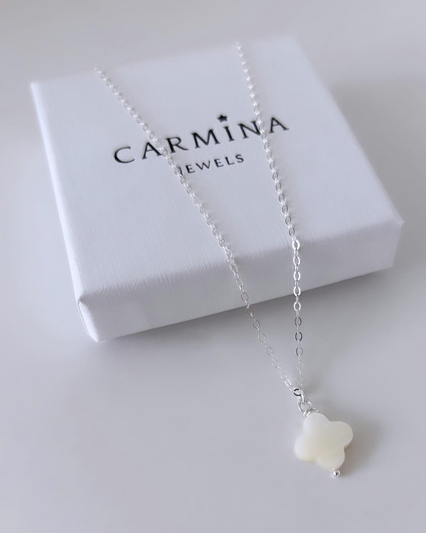 Mother of Pearl clover pendant