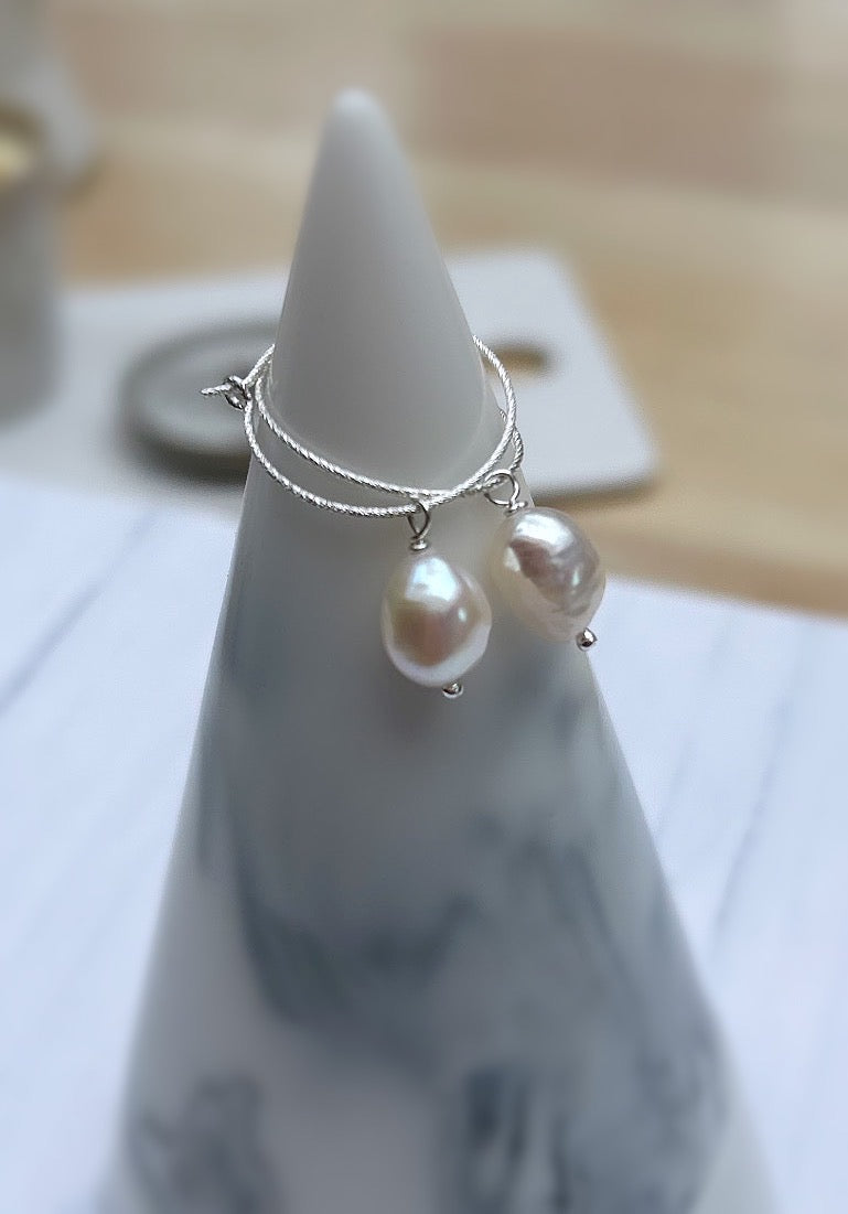 Pearl hoop earrings