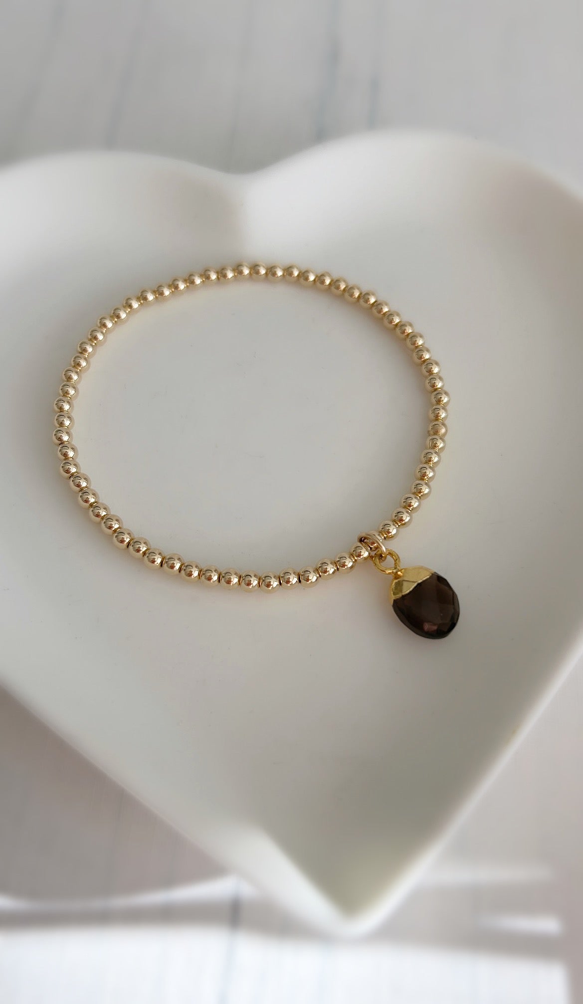 Smoky Quartz charm bracelet