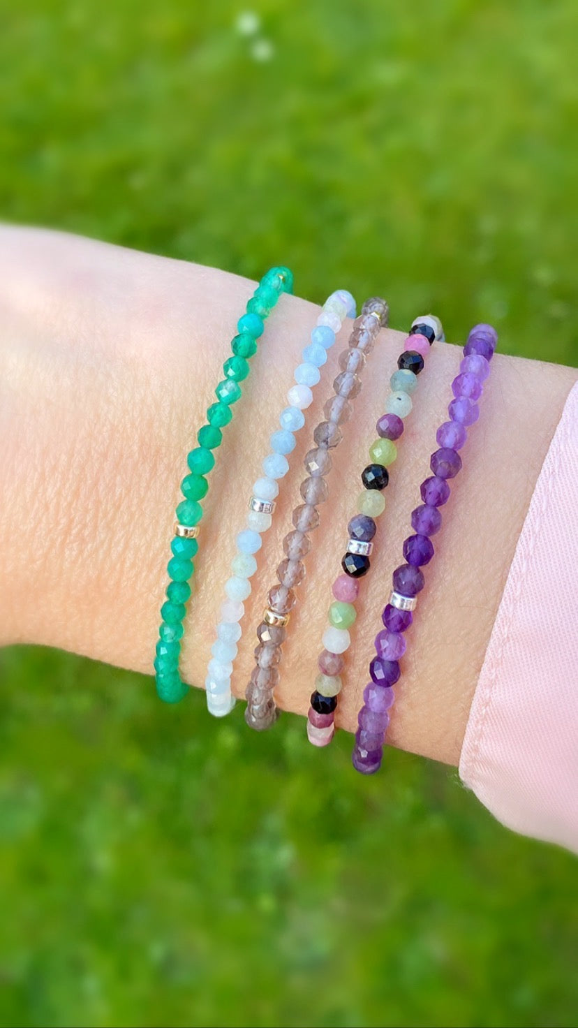 Labradorite crystal bead bracelet
