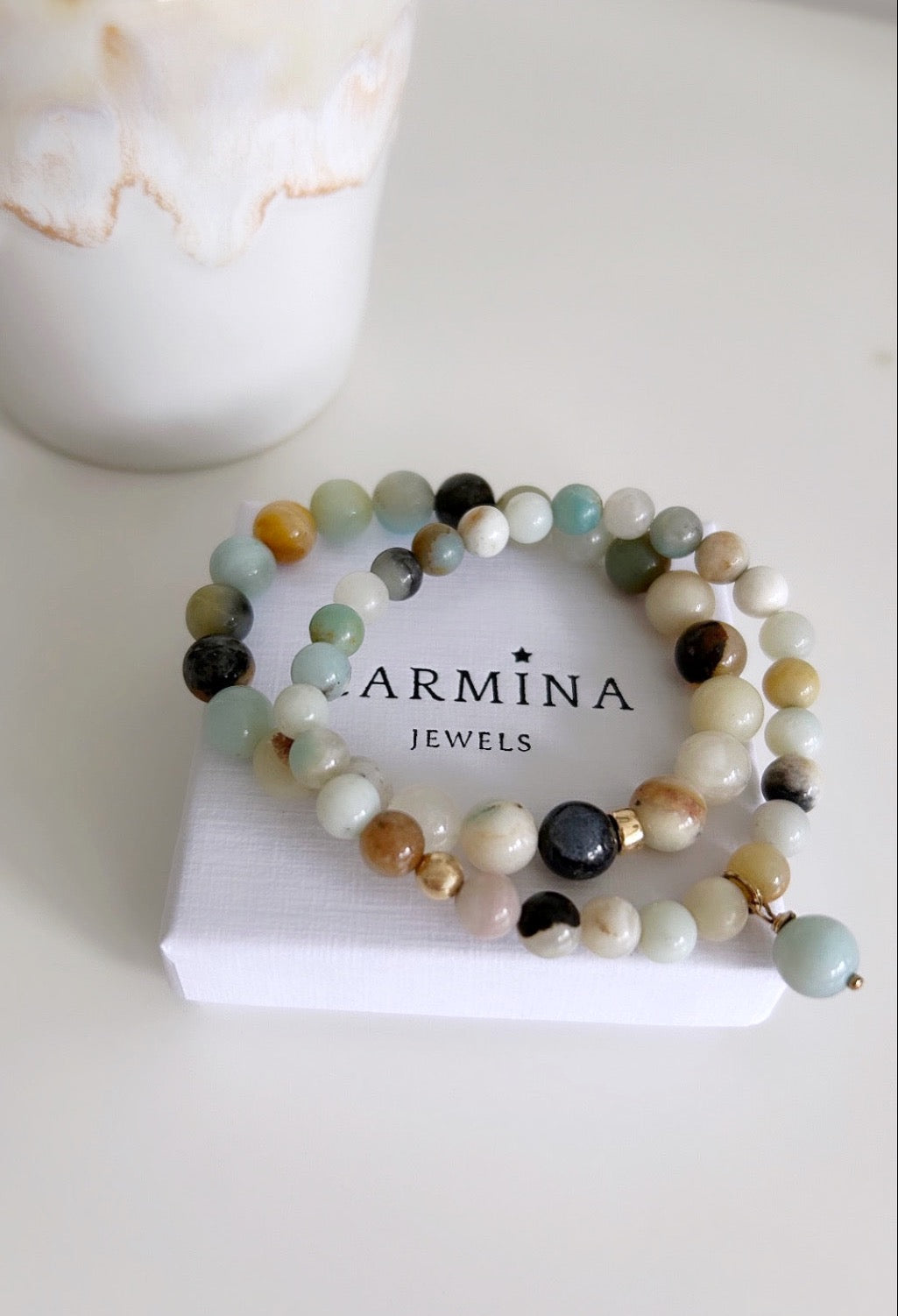 Amazonite semi precious 6mm beaded bracelet