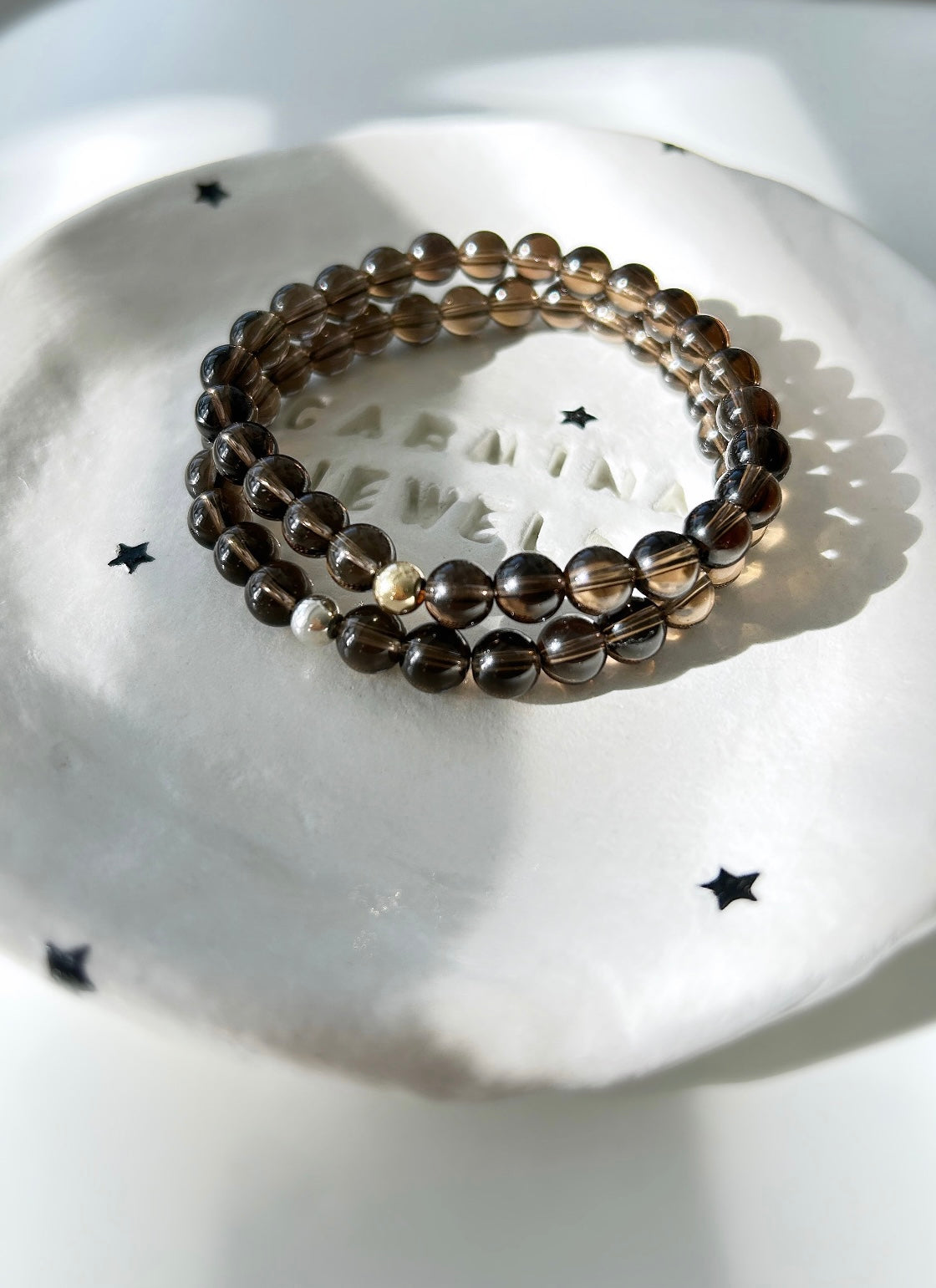 Smoky Quartz beaded bracelet