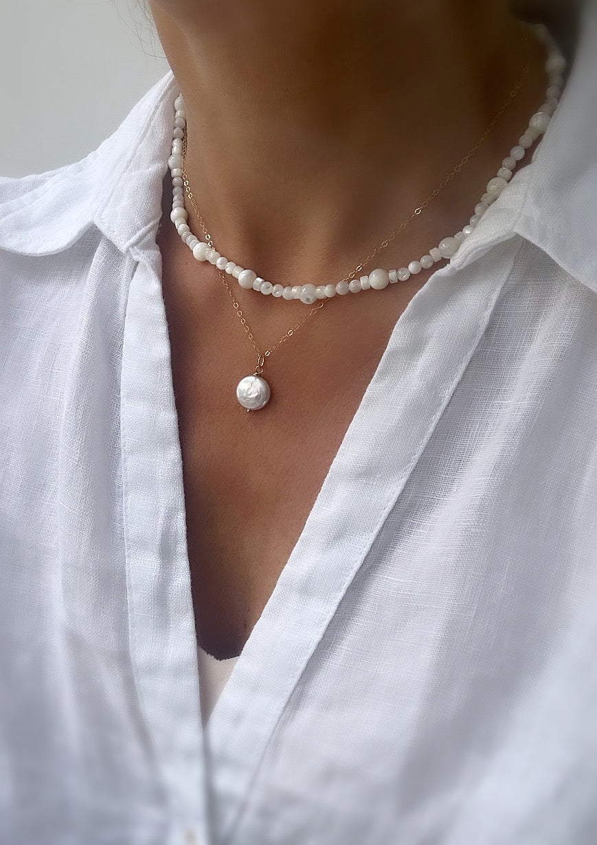 Mother of Pearl beaded necklace