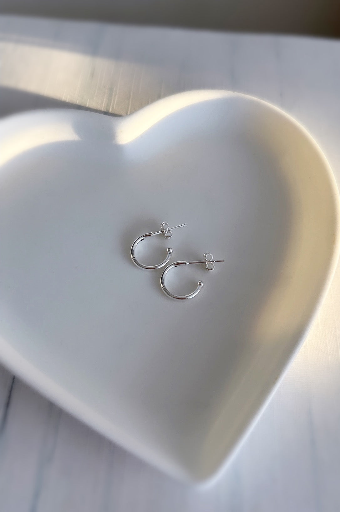 Smoky Quartz Silver hoop earrings