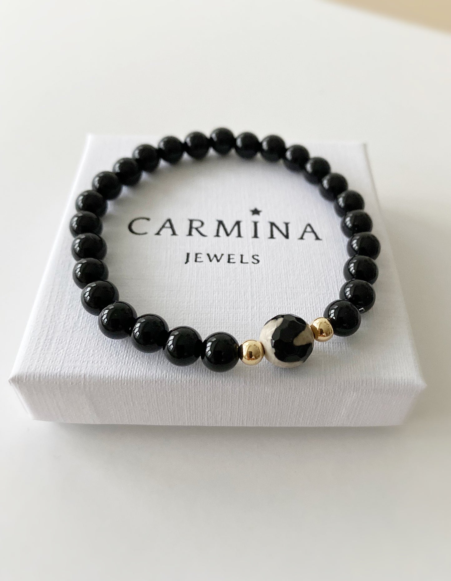 Black Onyx & Agate bracelet
