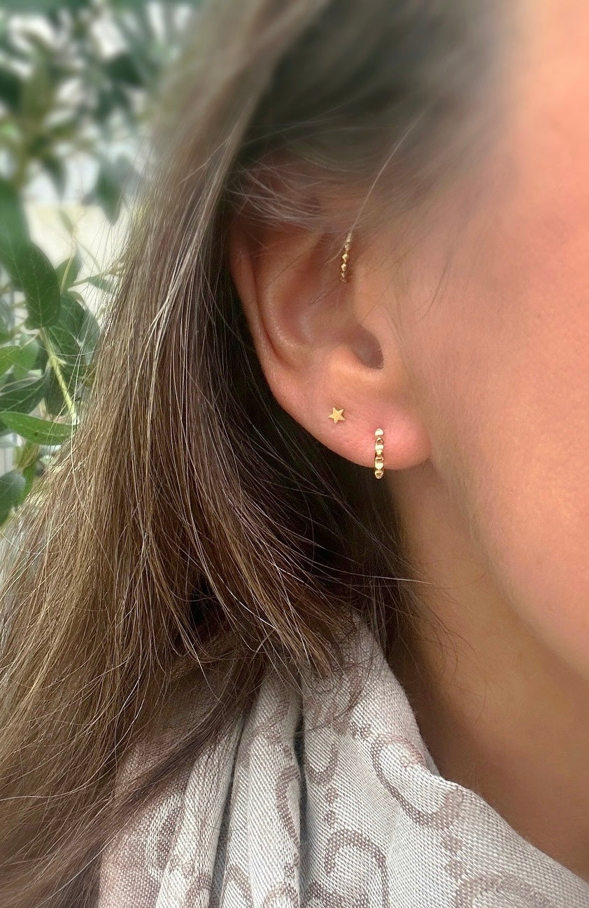 Gold half huggie hoops
