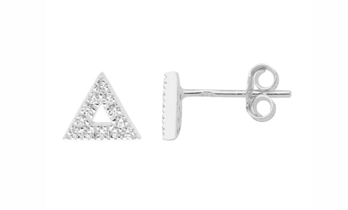 Triangle crystal stud earrings