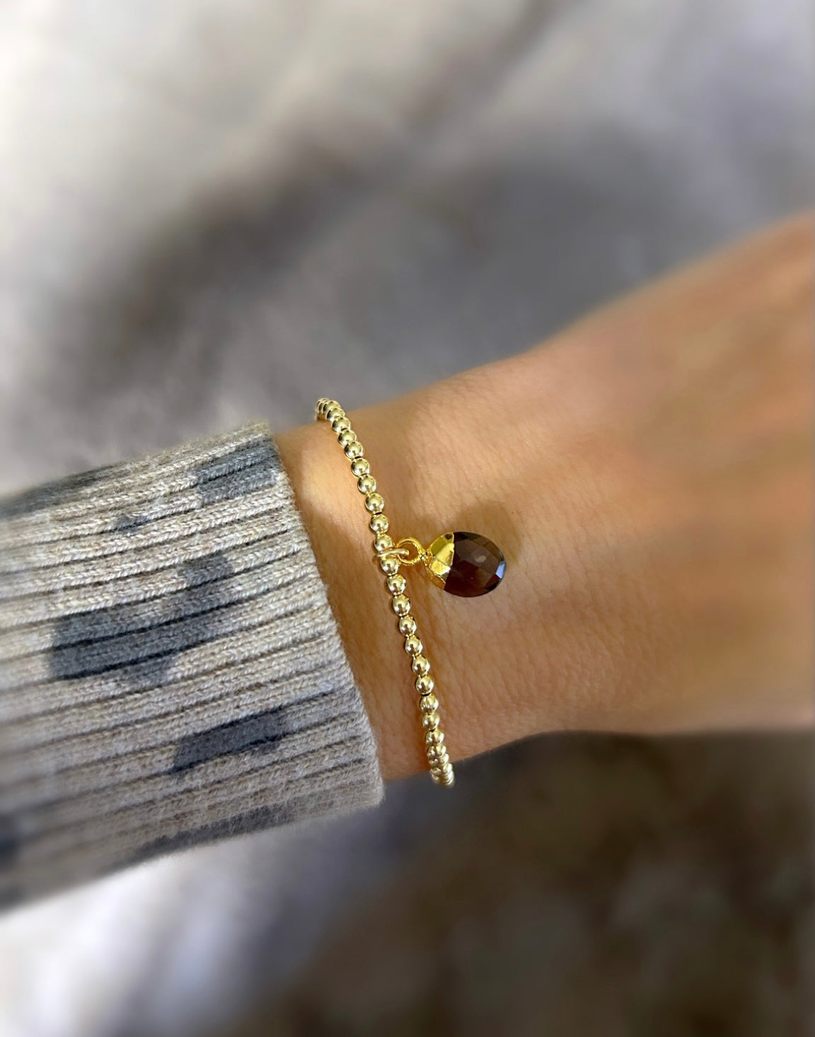 Smoky Quartz charm bracelet