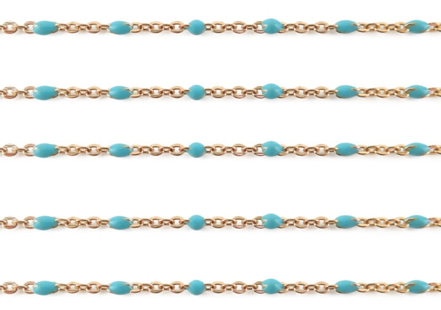 Turquoise dot chain bracelet