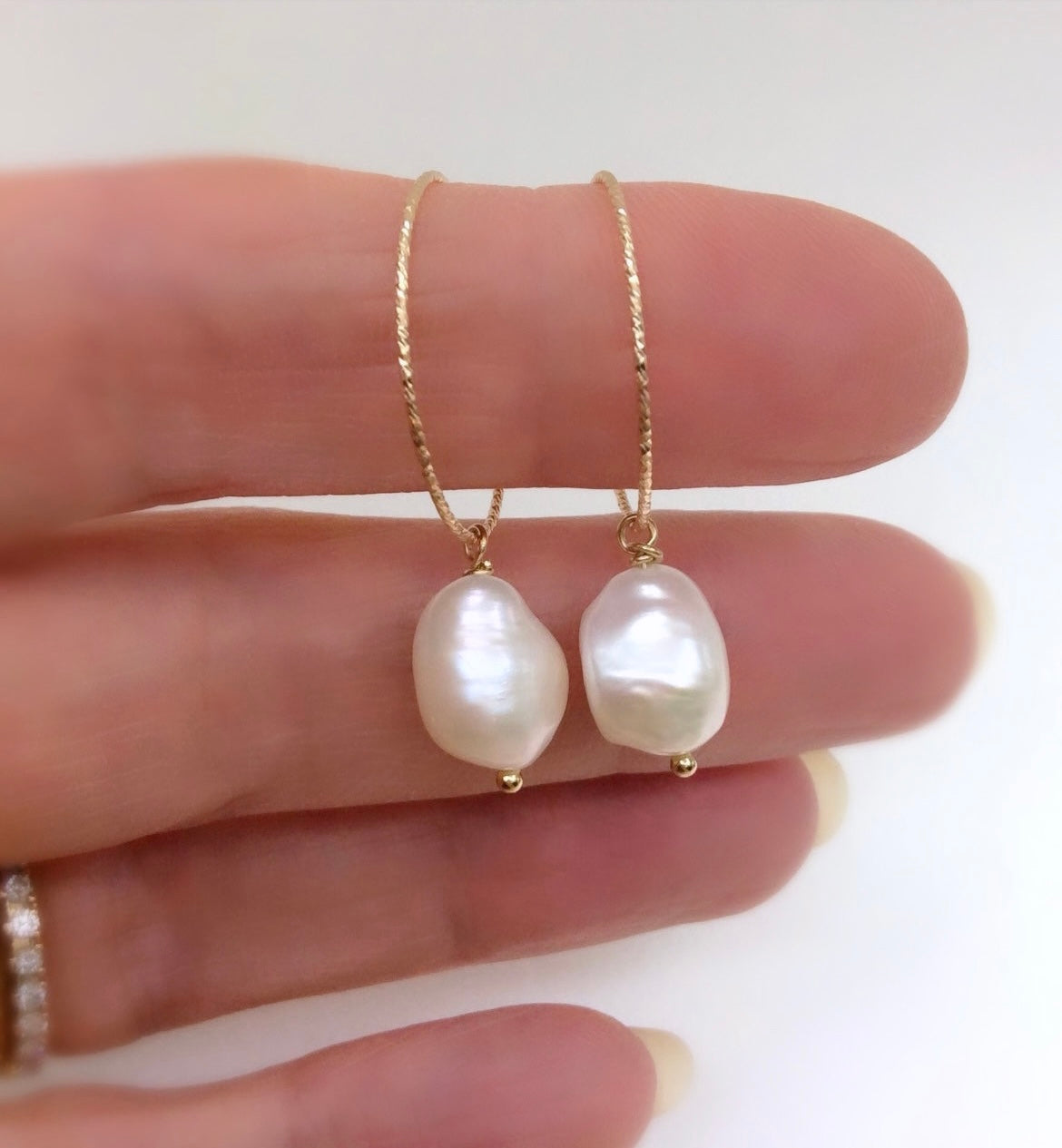 Pearl hoop earrings