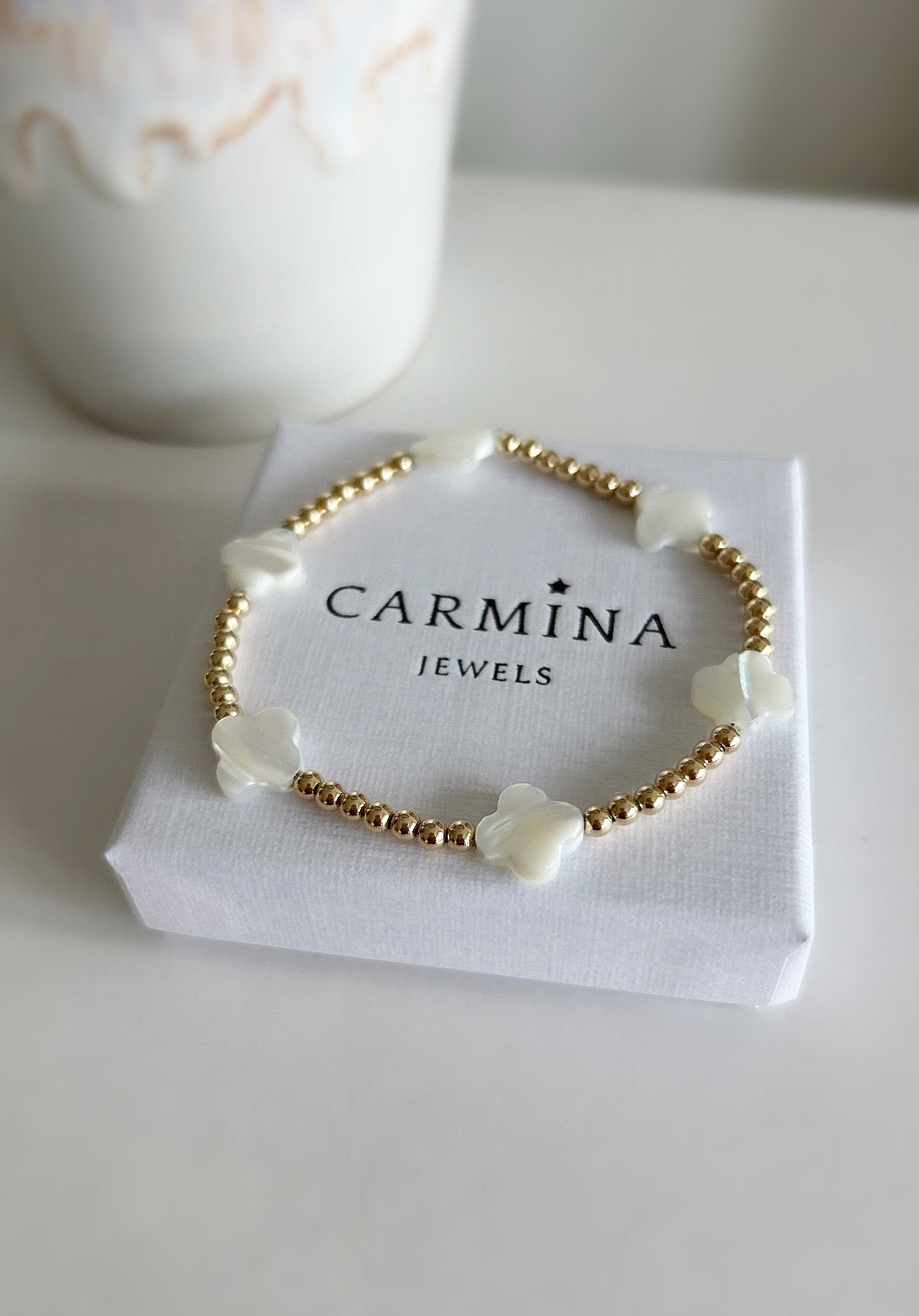 Mother of Pearl multi Clover bracelet