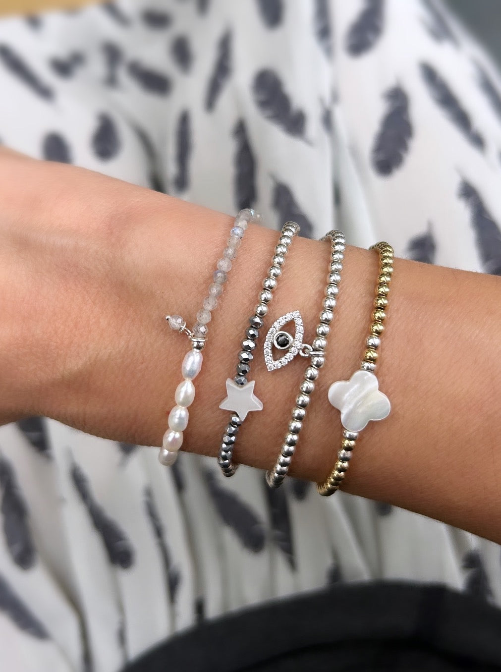 Pearl & Labradorite bracelet