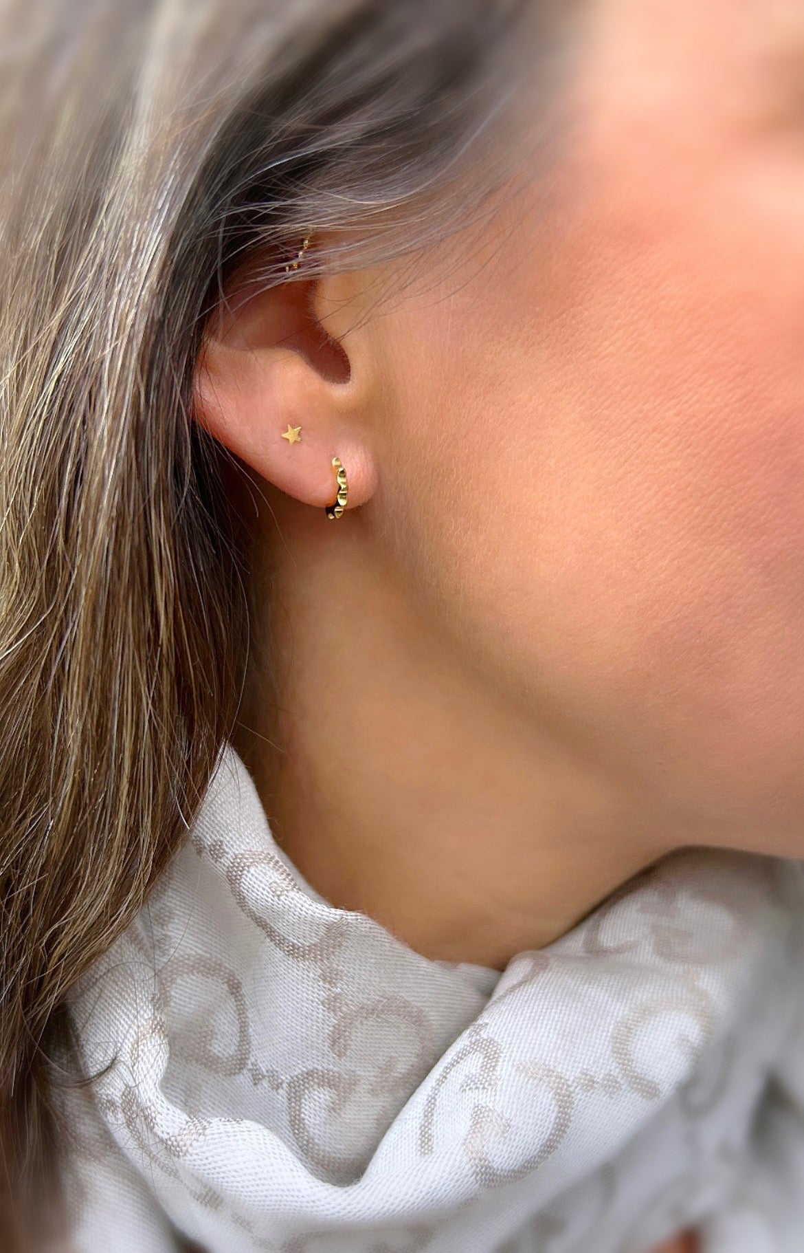 Gold half huggie hoops