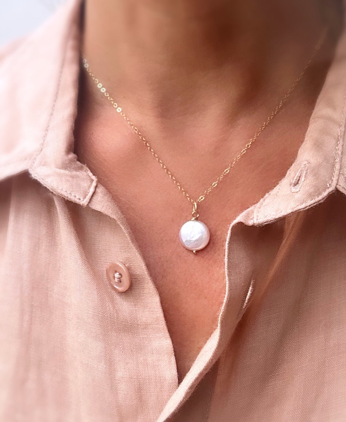 Coin Pearl pendant