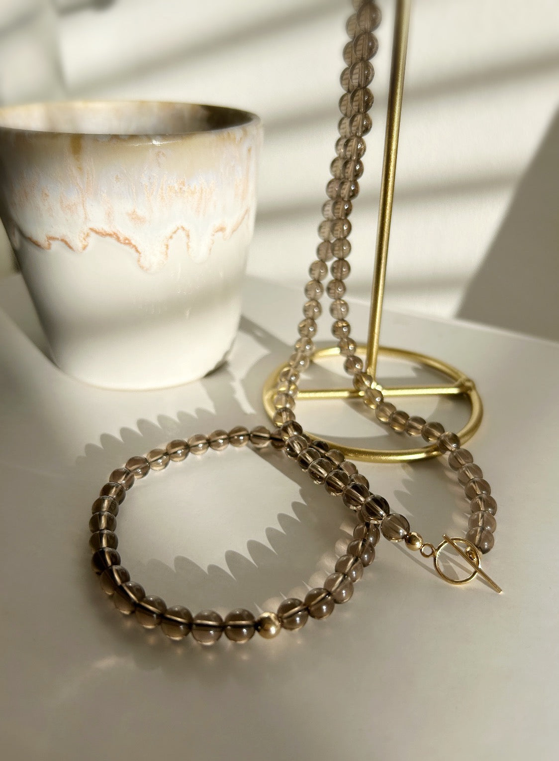 Smoky Quartz beaded bracelet