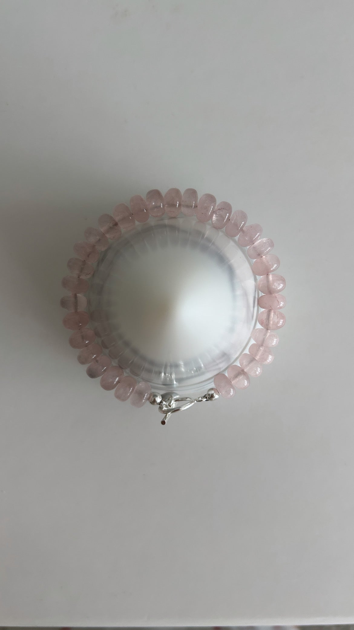 Rose quartz toggle bracelet