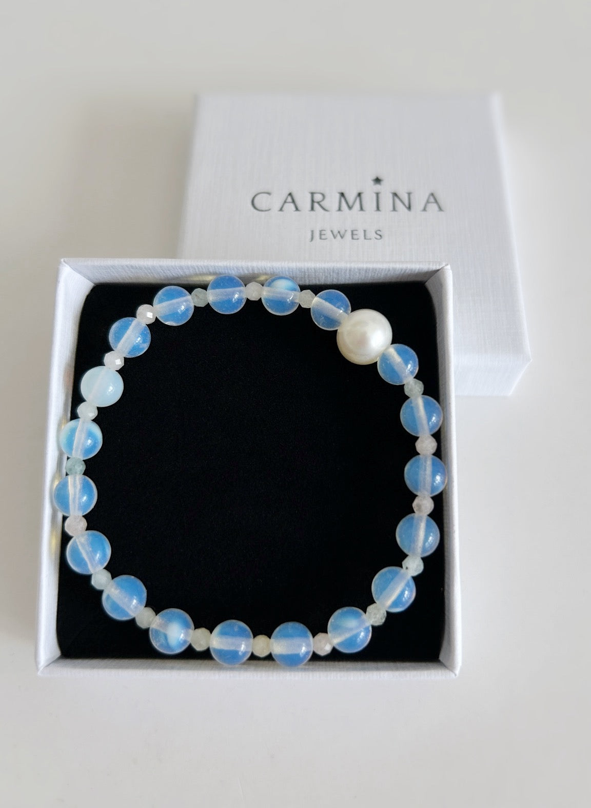 Opalite & Morganite bead bracelet
