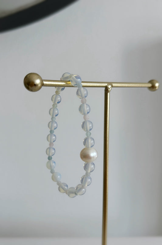 Opalite & Morganite bead bracelet