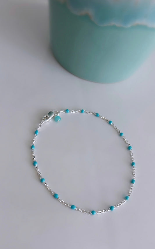 Turquoise dot chain bracelet