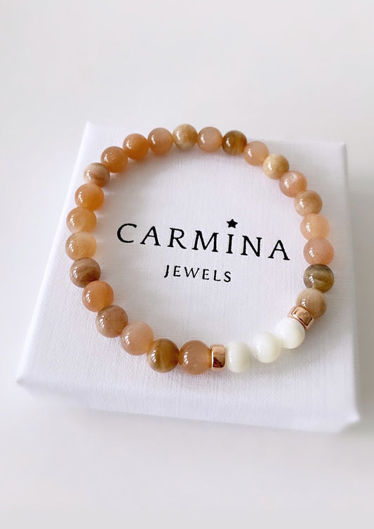 Sunstone & Mother of Pearl bracelet