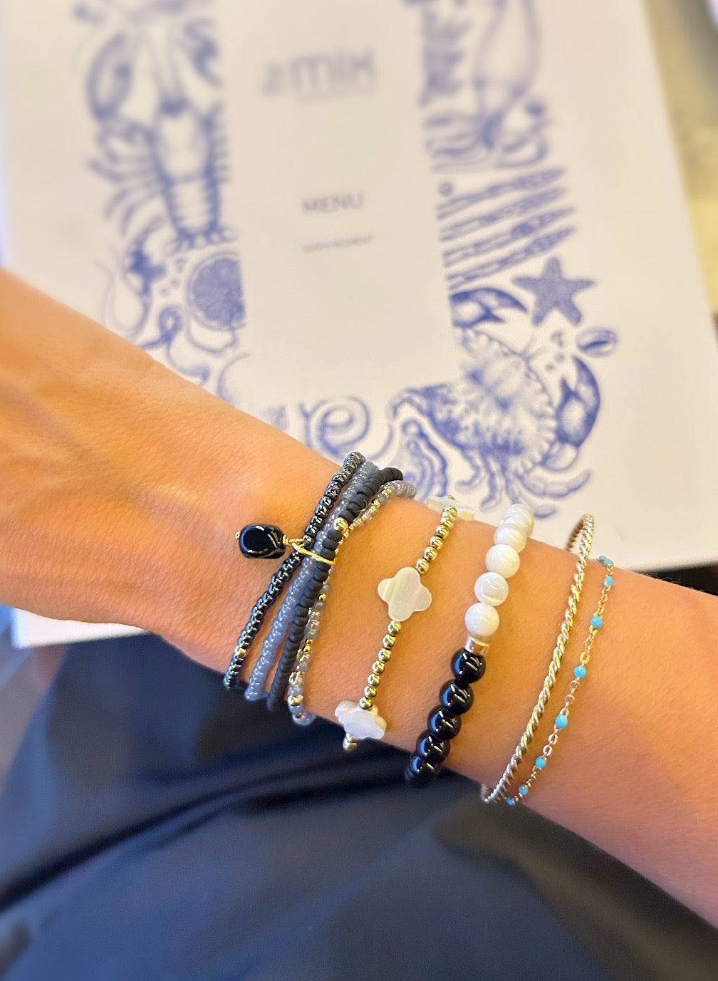 Multi strand Miyuki & Agate bead bracelet