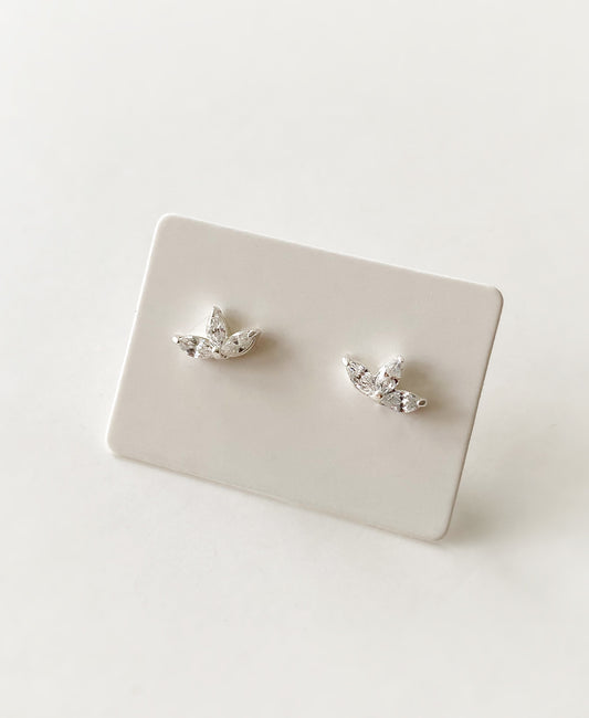 Crystal lotus stud earrings