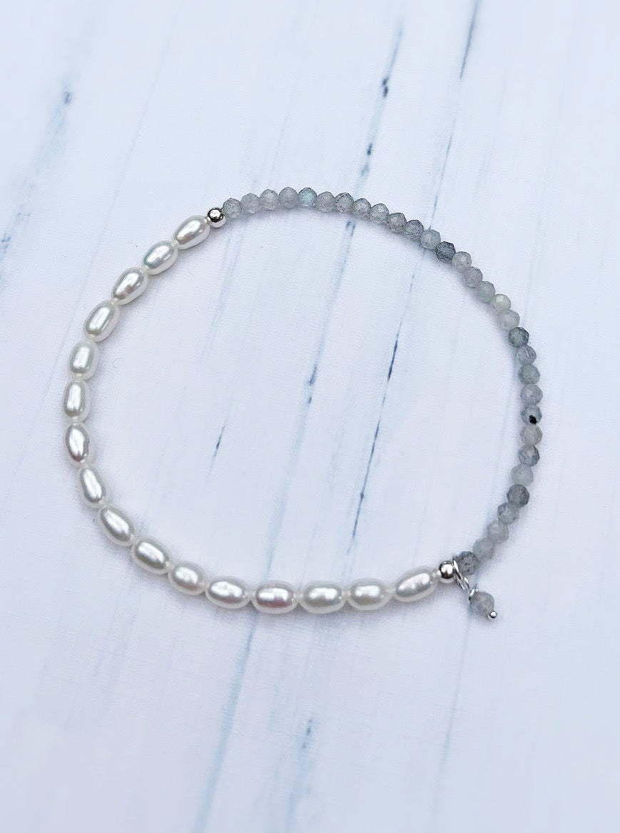 Pearl & Labradorite stacking bracelet