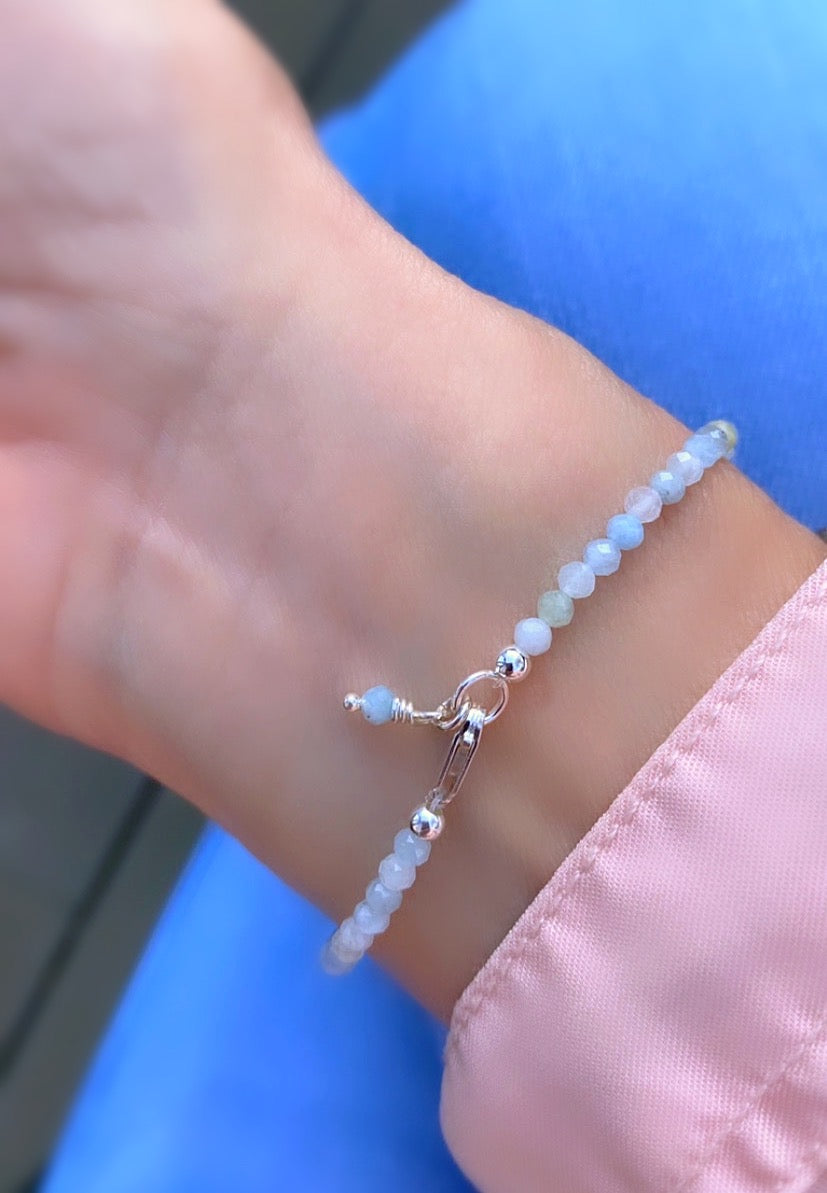 Morganite crystal bracelet