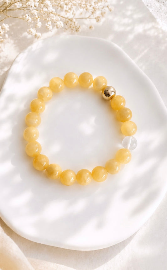 Yellow honey jade gemstone bracelet