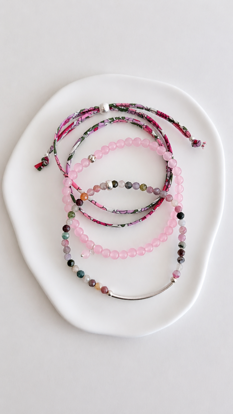 Mixed Quartz crystal bead bracelet