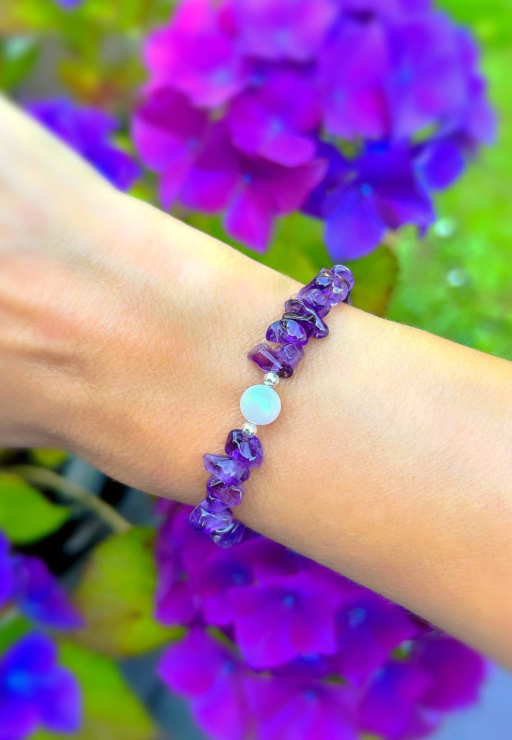 Amethyst cluster bracelet