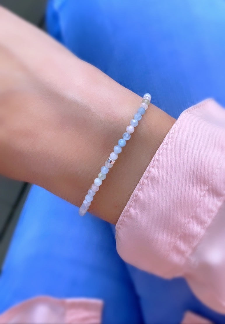 Morganite crystal bracelet