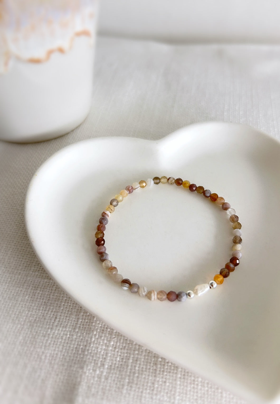 Botswana agate crystal beaded bracelet