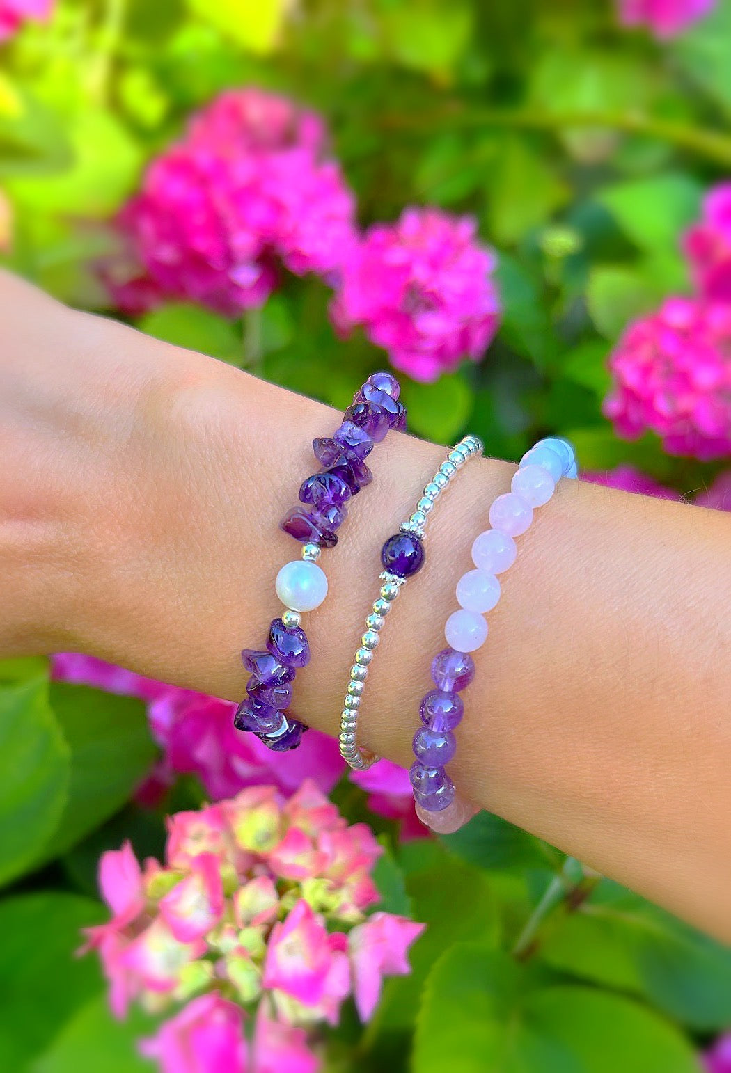 Amethyst cluster bracelet