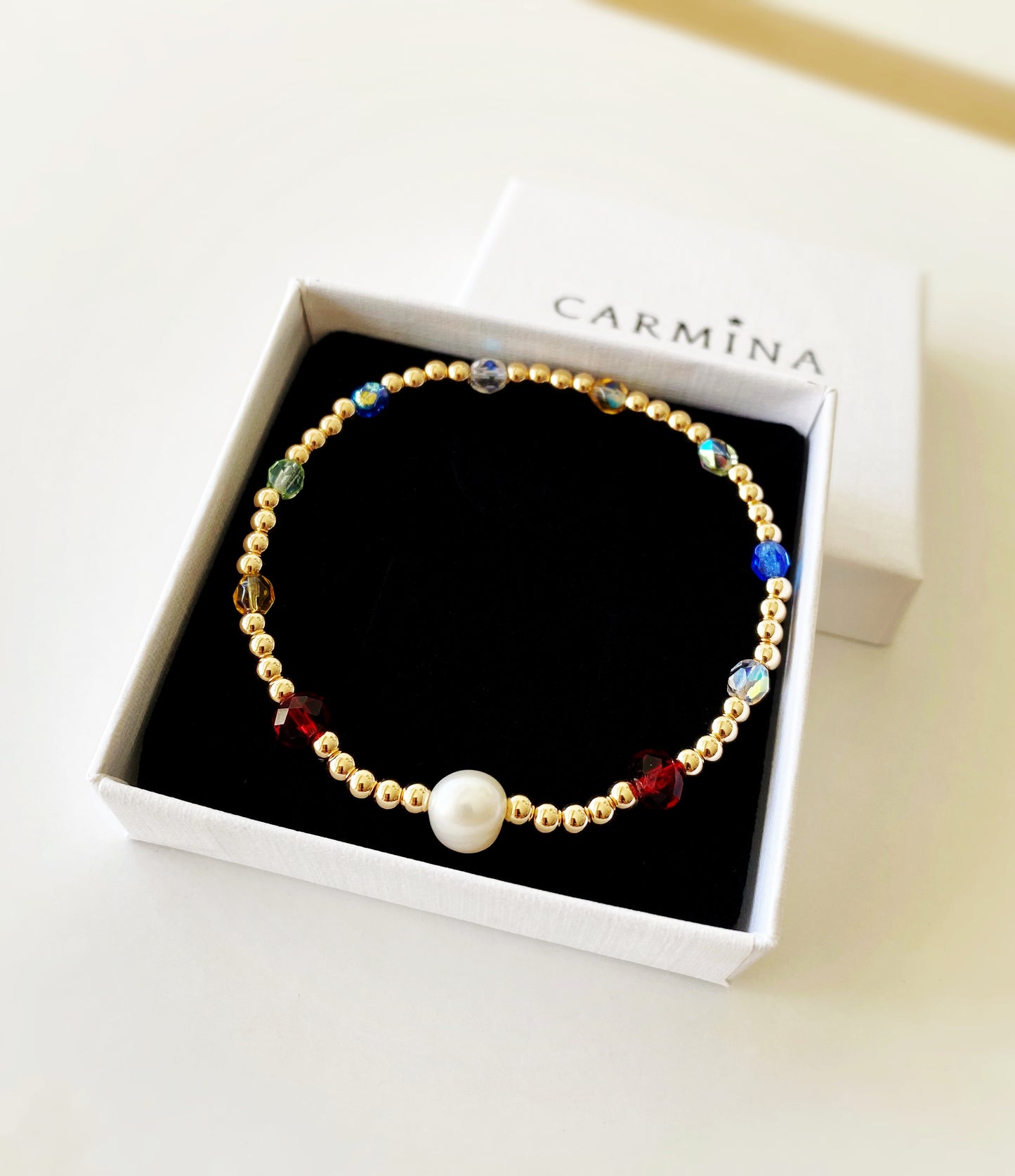 Crystal gemstone stacking bracelet