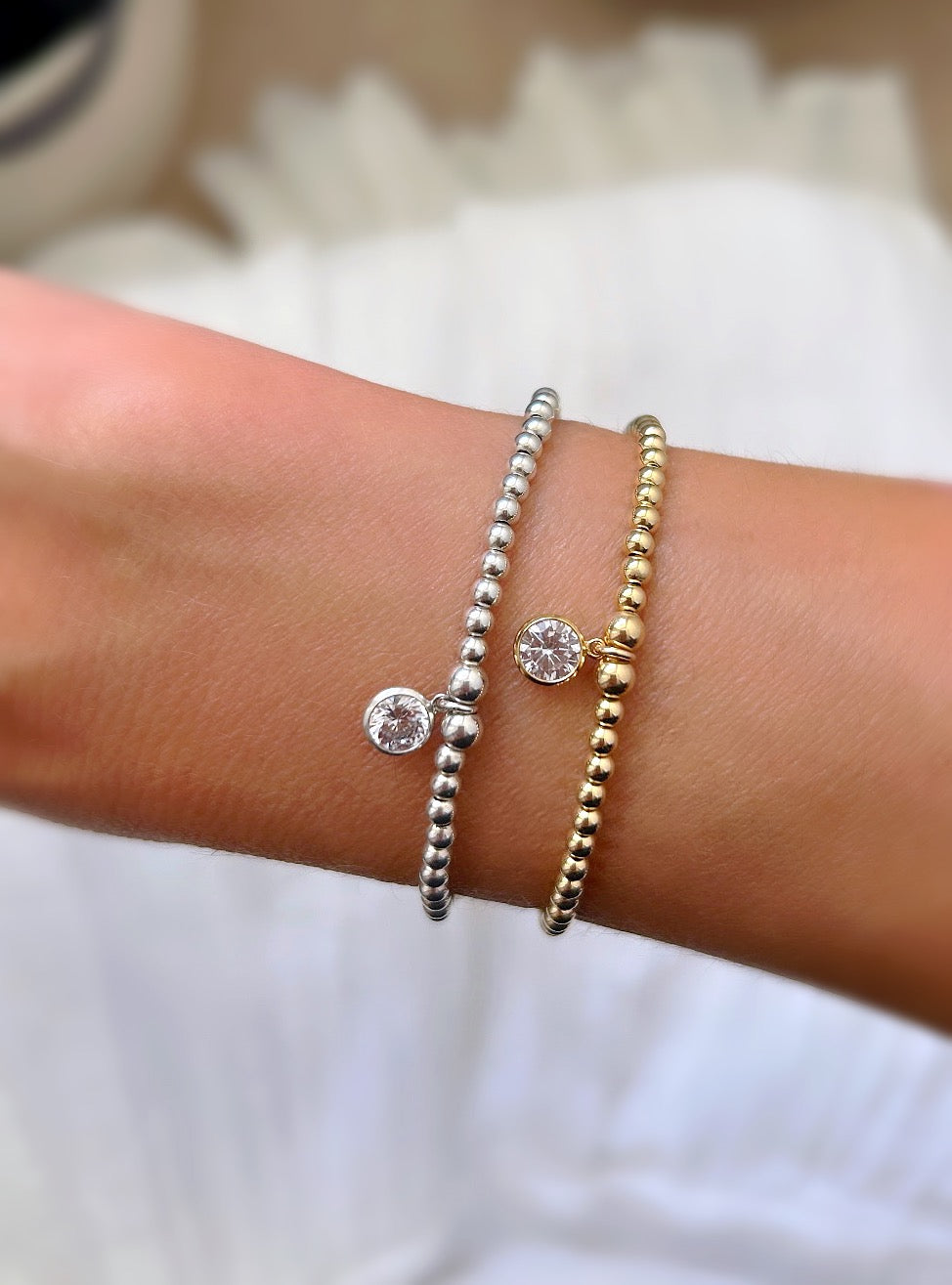 Crystal gemstone charm bracelet