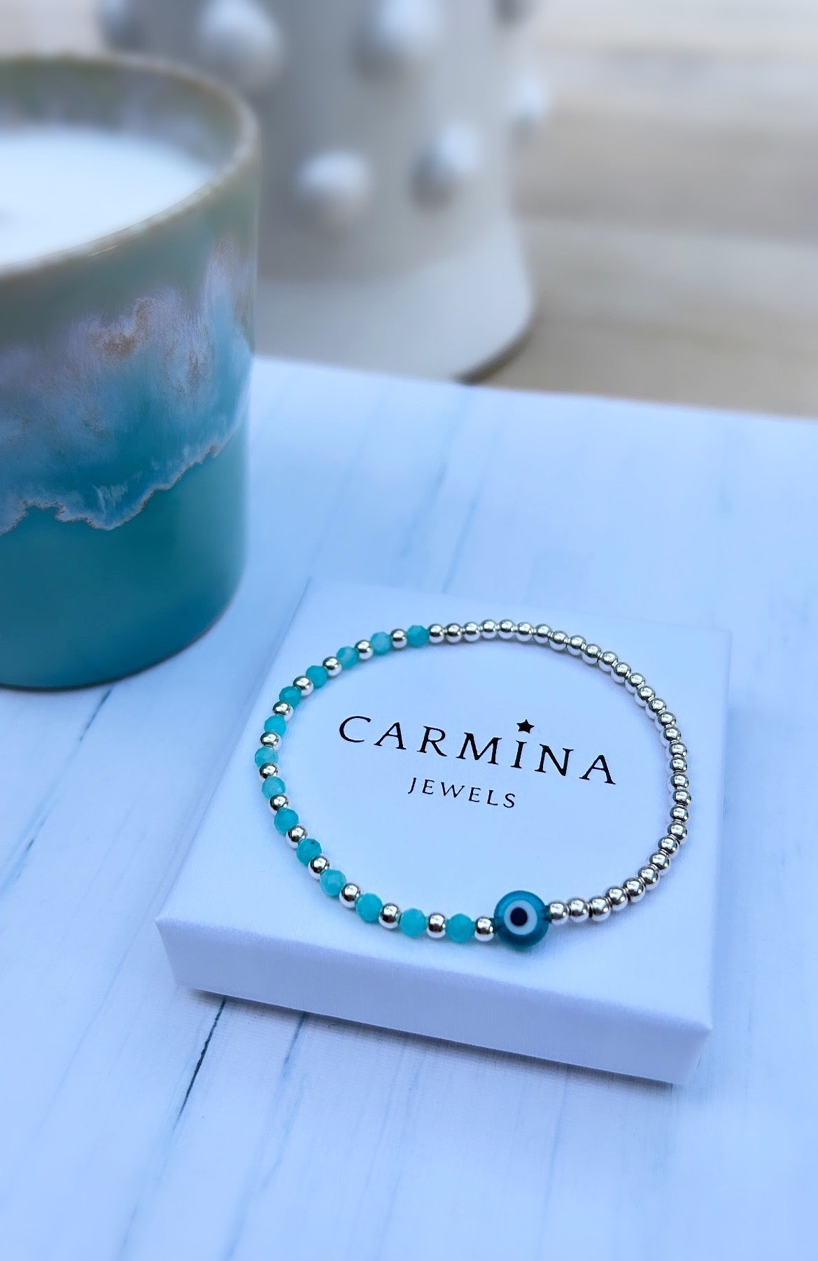 Lucky eye Amazonite stacking bracelet
