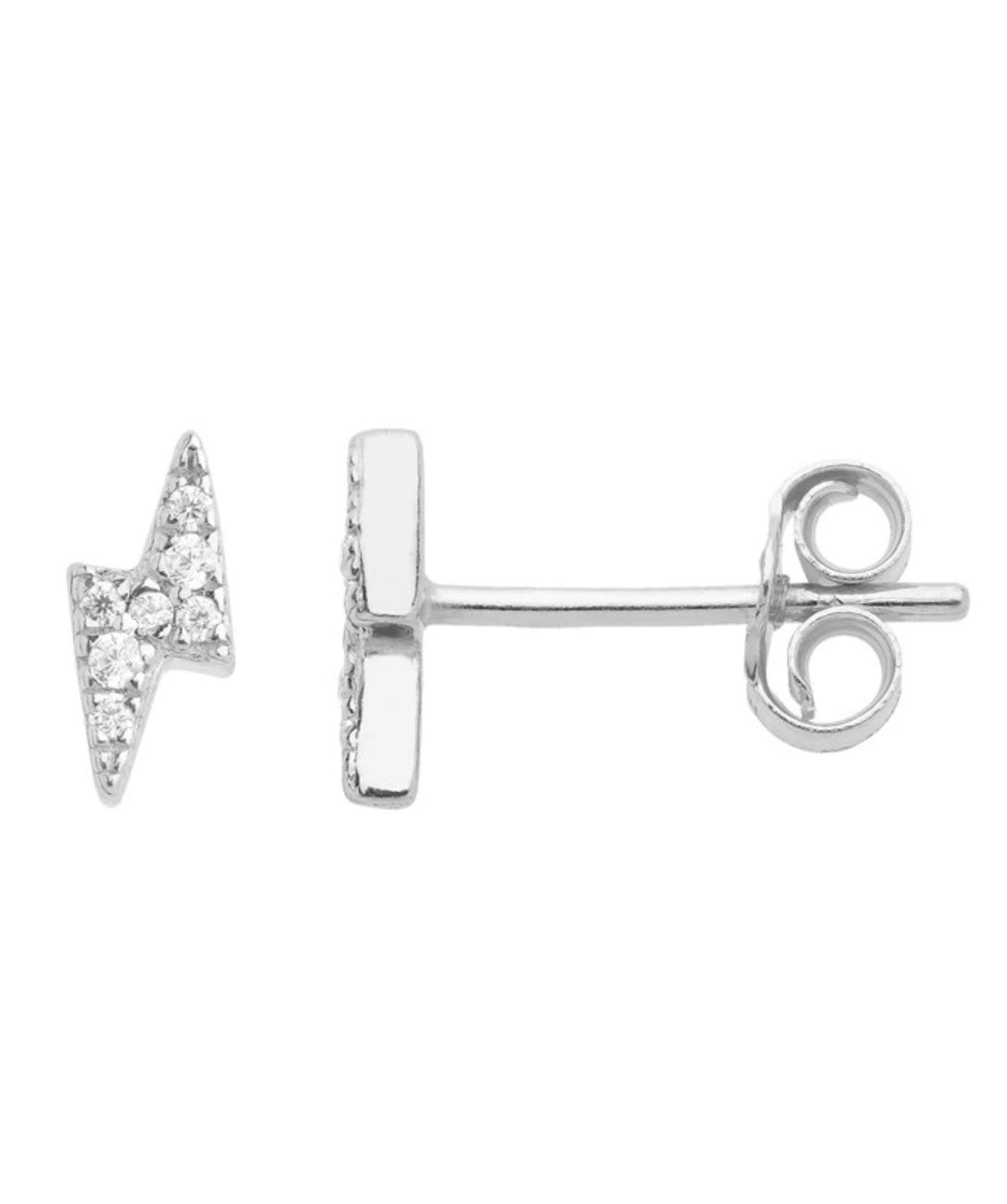 Lightning bolt crystal stud earrings