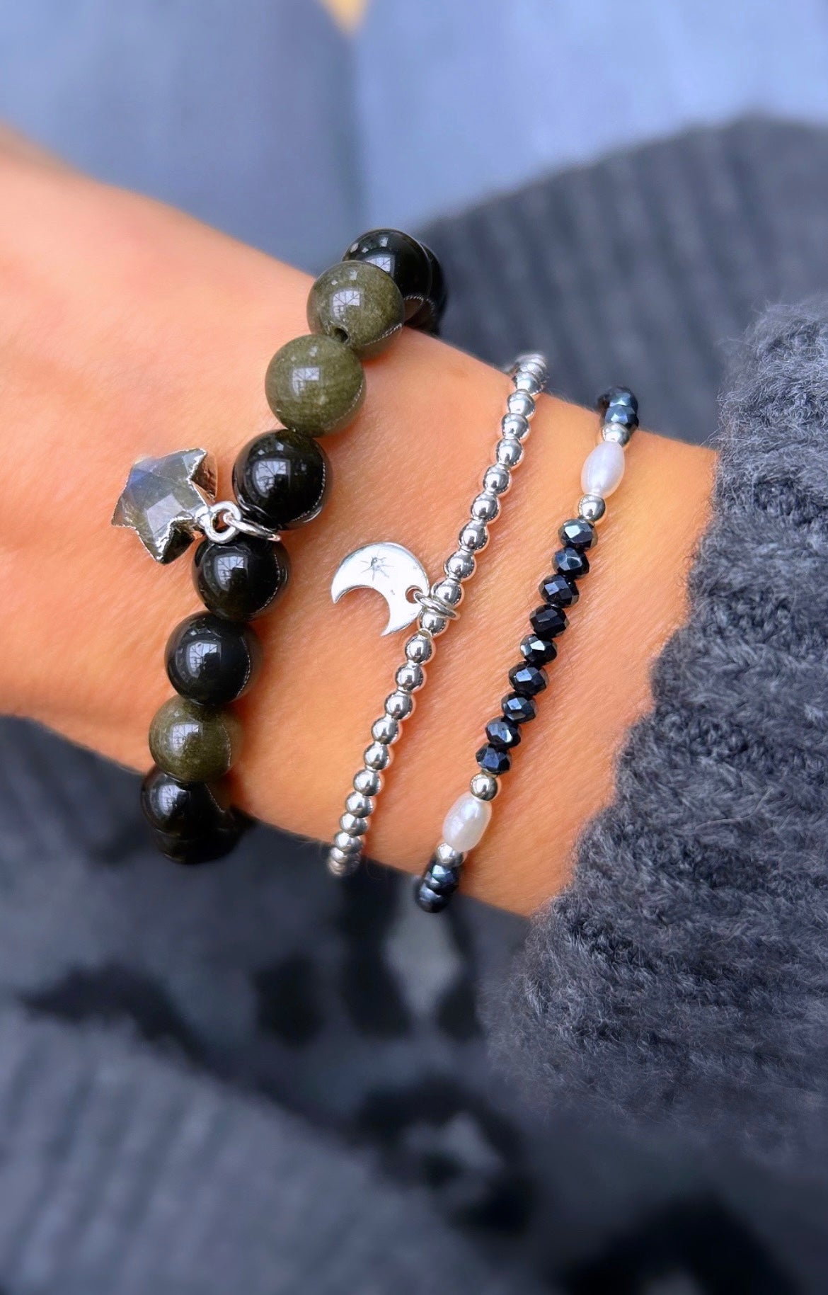 Crescent Moon charm bracelet