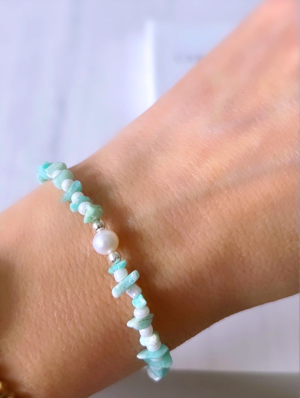 Amazonite cluster bracelet