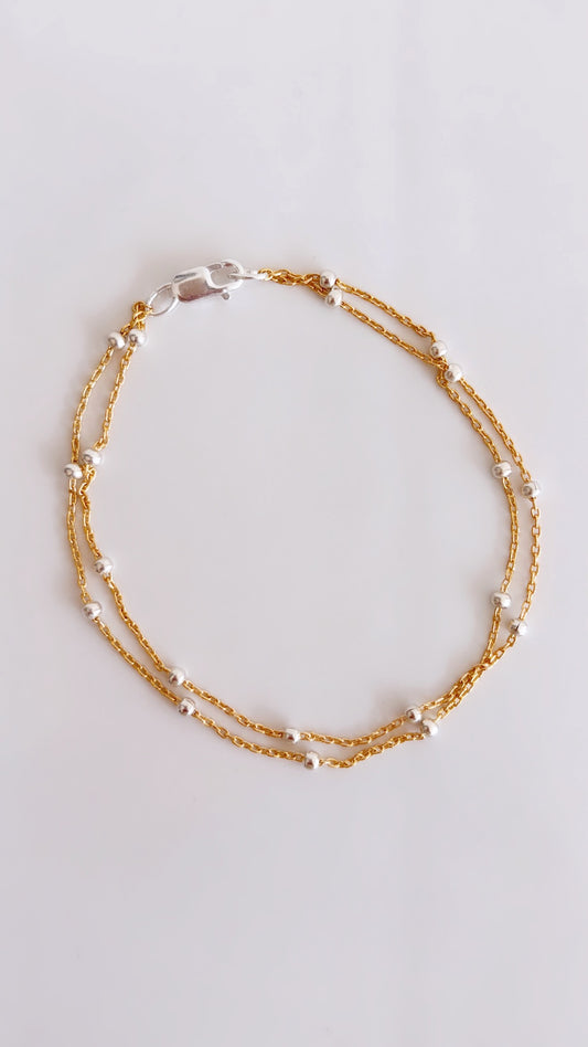 Gold and Silver satellite chain bracelet