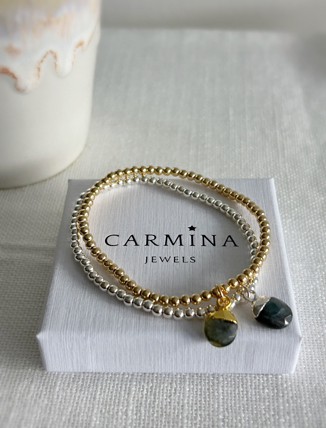 Labradorite charm bracelet