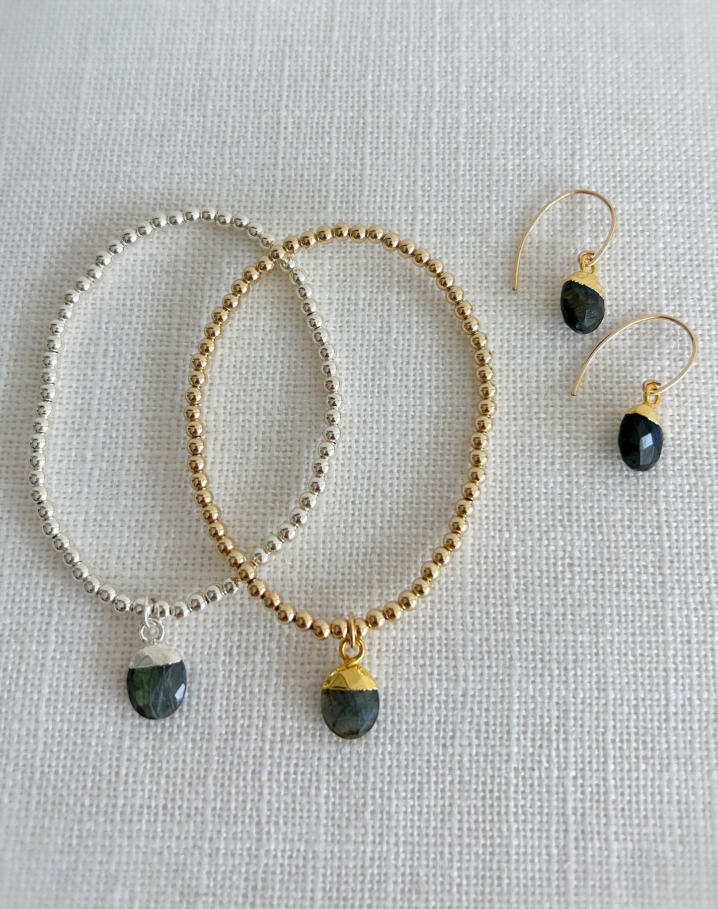 Labradorite charm bracelet