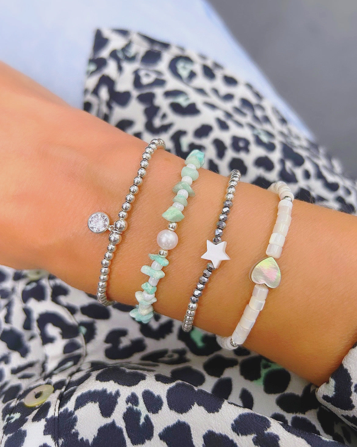 Mother of Pearl rondelle bracelet