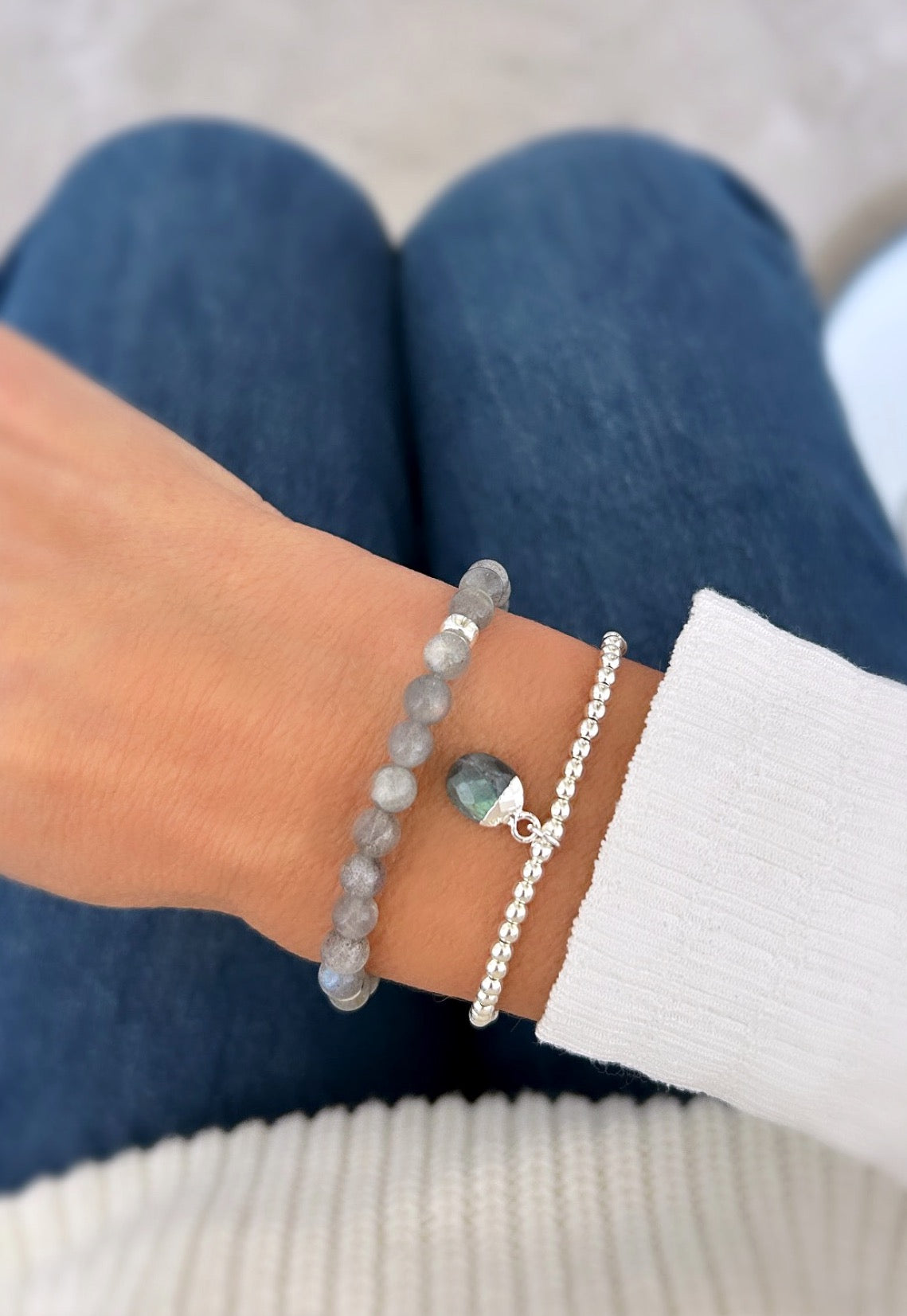 Labradorite charm bracelet