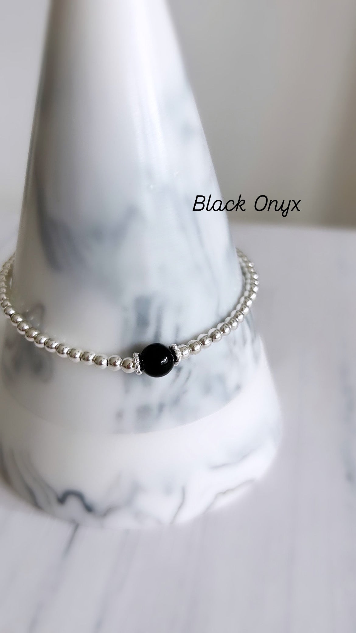 Precious bead stacking bracelet
