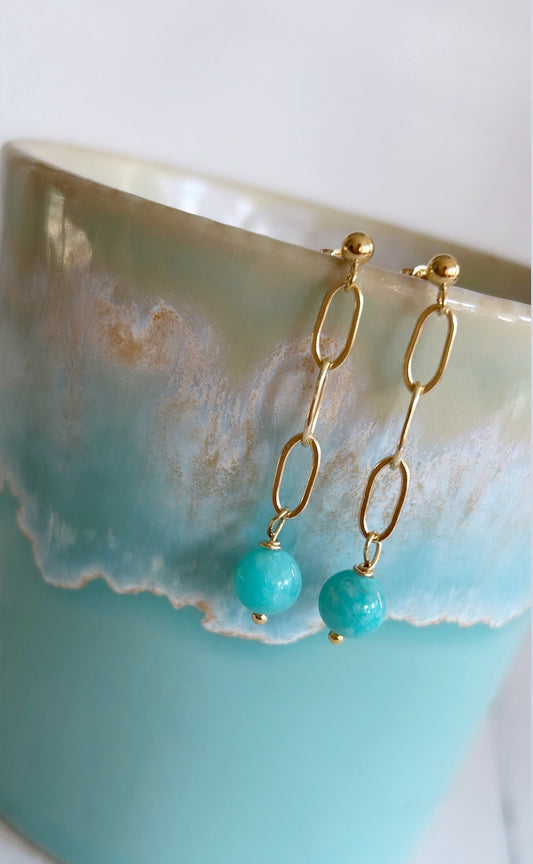 Amazonite dangle earrings